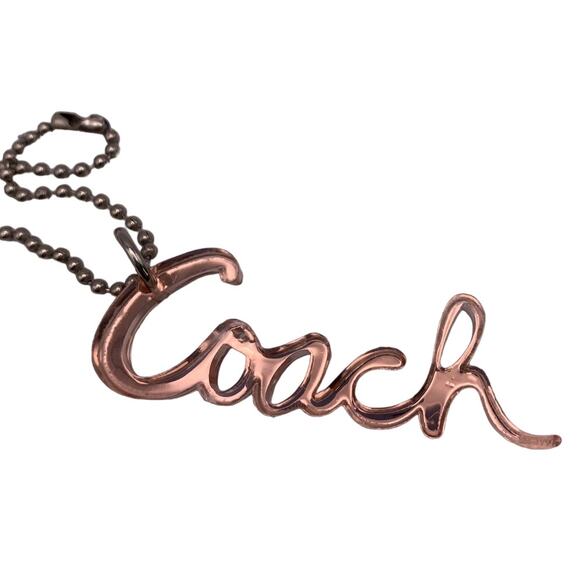 2.5" COACH Poppy Signature Script Hangtag Hang Tag Bag Charm - Picture 1 of 2